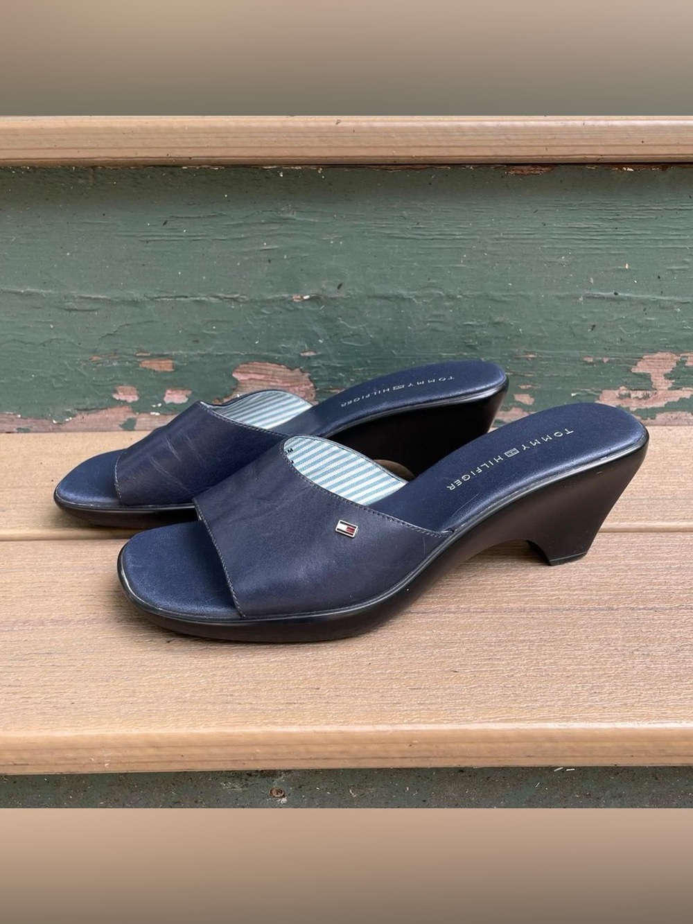 Y2K Tommy Hilfiger Navy Mule Sandals